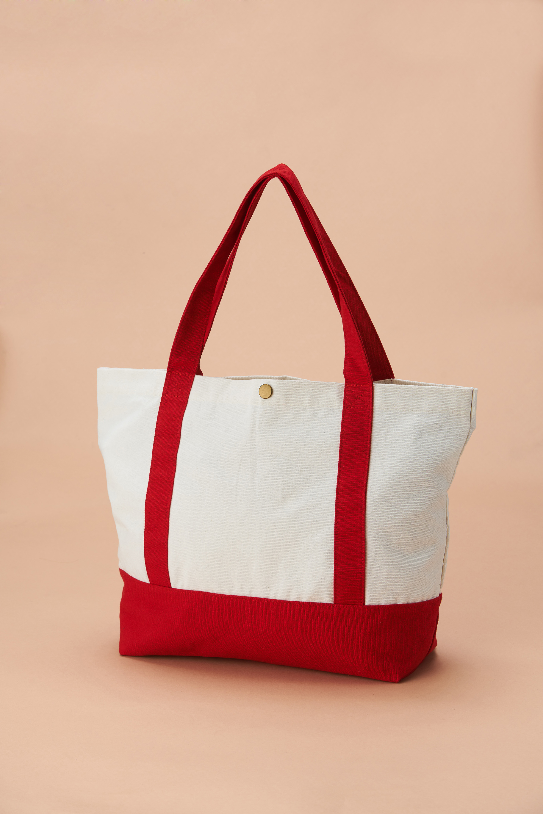 【Custom Printing】Large Red Handled Canvas Bag A0010