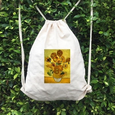 【Custom Printing】Cotton Canvas Drawstring Backpack A0013
