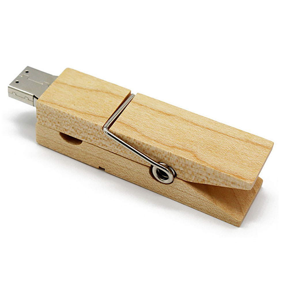木夾子造型USB隨身碟 AE1120006