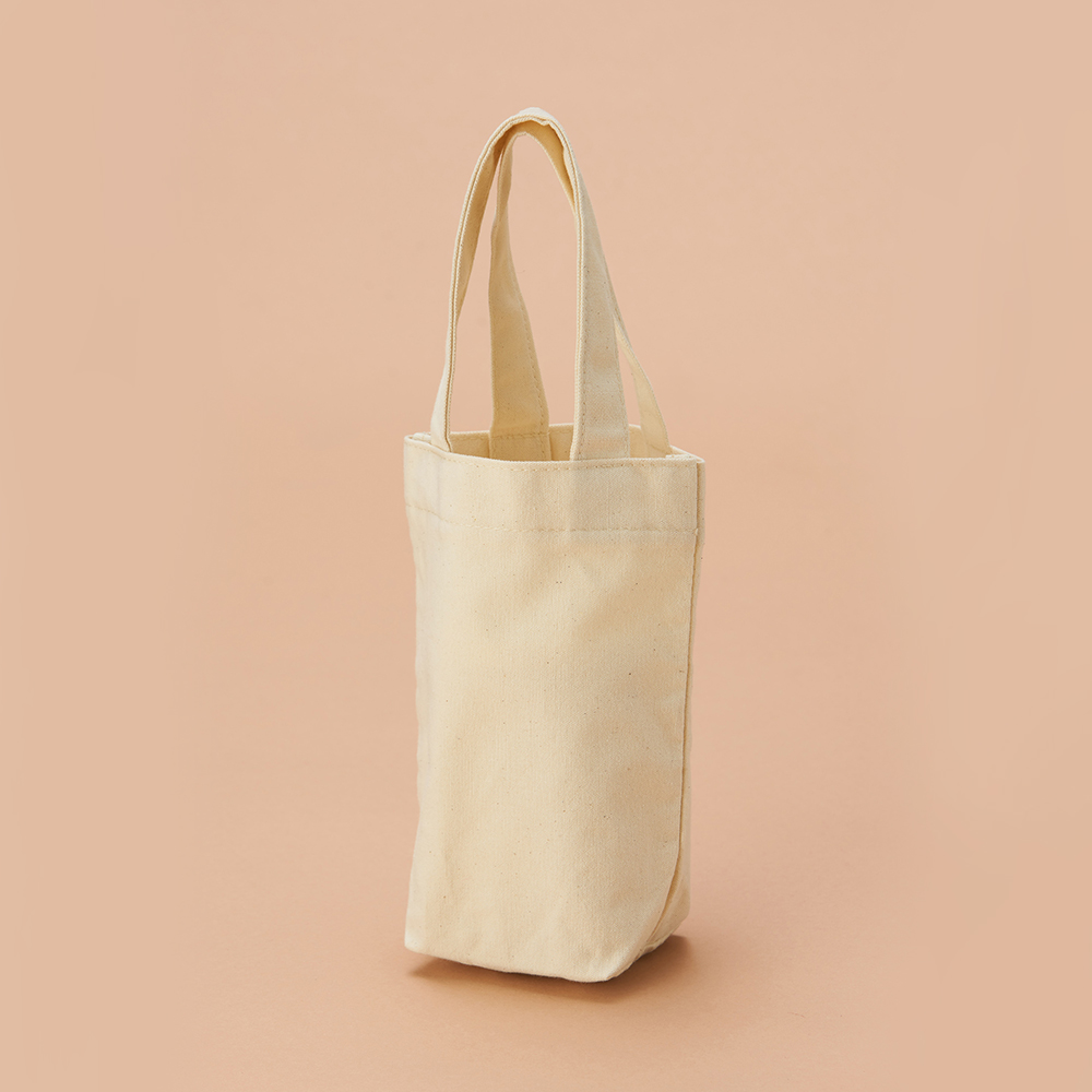 【Custom Printing】Canvas Bottle Carrier Tote Bag A0006