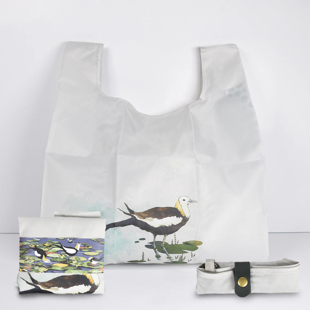 【客製商品】手繪野鳥 超輕量捲捲摺疊收納袋 C0093