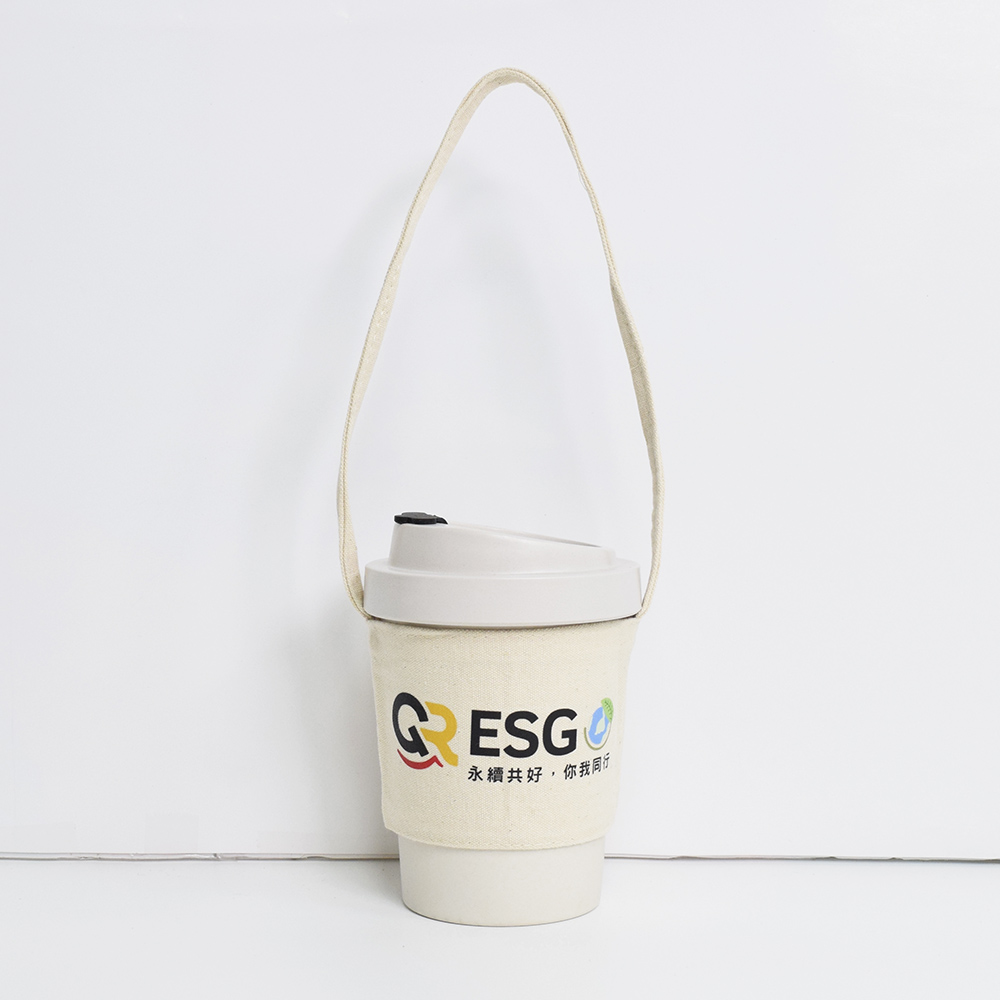 【客製印刷】ESG標語 胚布環保隨行杯套 A0110